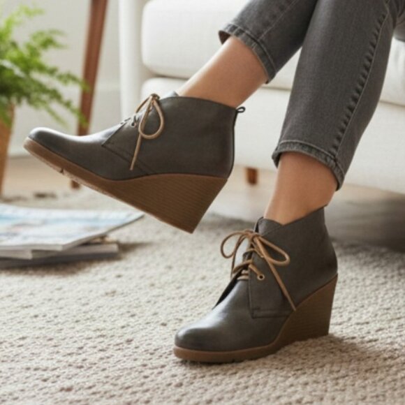 Sperry Top-Sider Gray Brundidge Stella Prow Wedge Ankle Boot, Size 9.5 - Picture 1 of 8